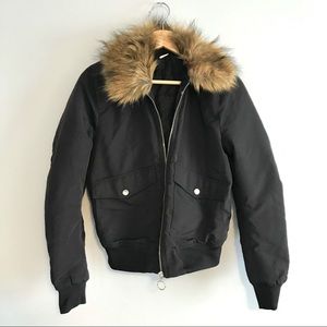H&M Puffer Jacket with Removable Fur Collar